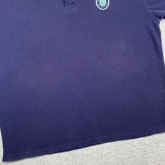Vintage Reebok Seattle Mariners Polo Shirt Mens‎ XL MLB Baseball Navy Blue Faded - Picture 3 of 11